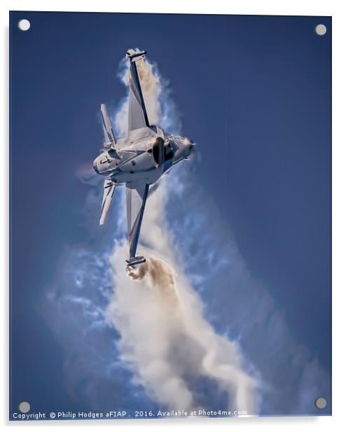 F16 Tight Turn Acrylic by Philip Hodges aFIAP ,