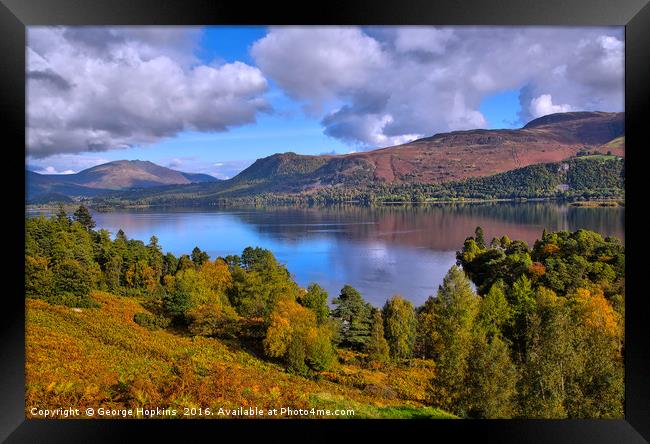 Derwent Water from Catcalls Fell Side Framed Print by George Hopkins
