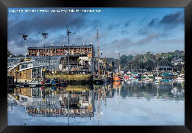 Penryn Reflections, Jubilee Wharf Framed Print by Mary Fletcher