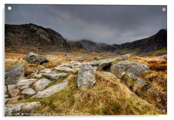 Path to Cwm Idwal, Snowdonia Acrylic by Neil Holman