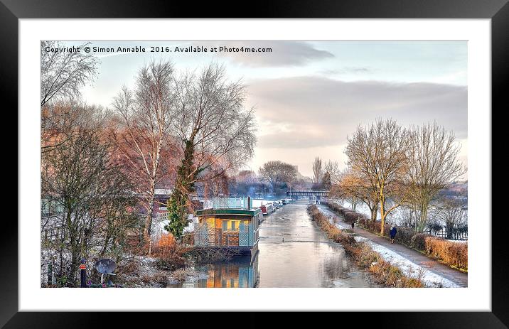 Winter Canal Scene Framed Mounted Print by Simon Annable