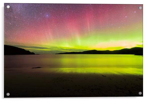 Aurora Borealis Northern Lights Scotland Acrylic by Stephen Beardon