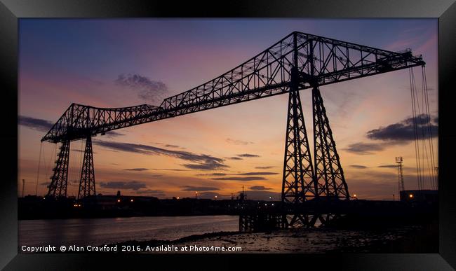 Transporter Bridge, Teesside Framed Print by Alan Crawford
