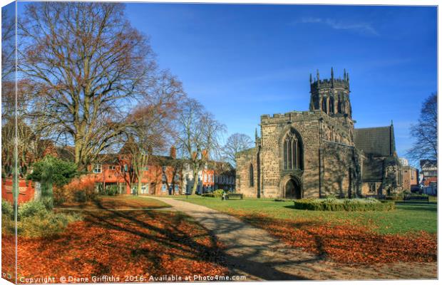 St Mary's Church, Stafford Canvas Print by Diane Griffiths