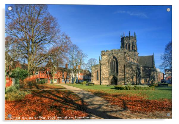 St Mary's Church, Stafford Acrylic by Diane Griffiths