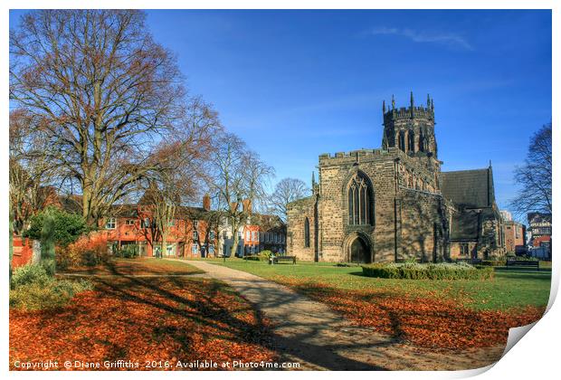 St Mary's Church, Stafford Print by Diane Griffiths
