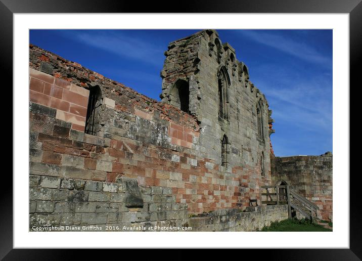 Stafford Castle Walls Framed Mounted Print by Diane Griffiths