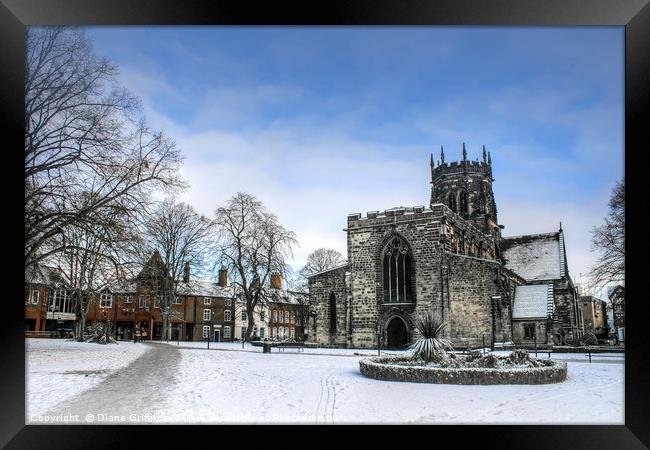 St Mary's in the Snow Framed Print by Diane Griffiths