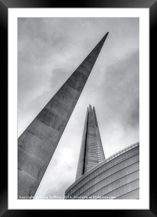 The Shard and the Pinnacle Framed Mounted Print by Diane Griffiths