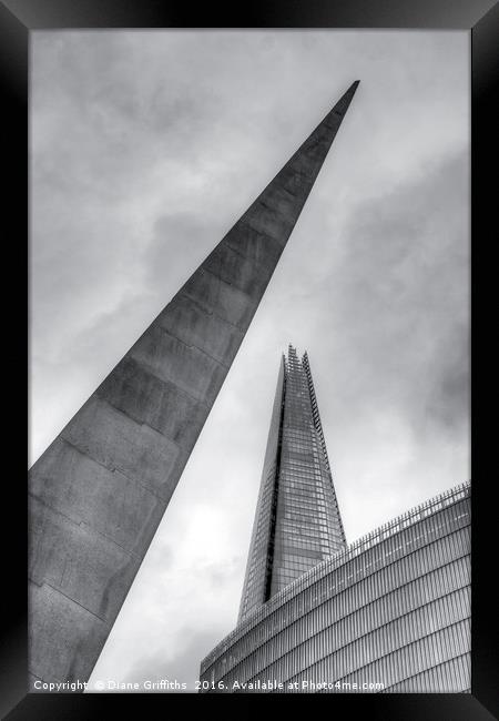 The Shard and the Pinnacle Framed Print by Diane Griffiths