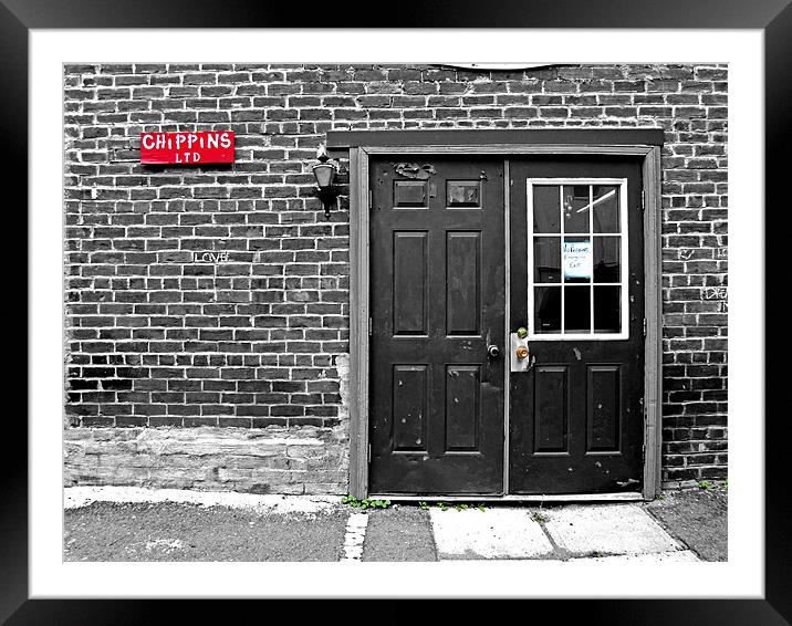 Chippins Backdoor BW (2) Framed Mounted Print by Mark Sellers