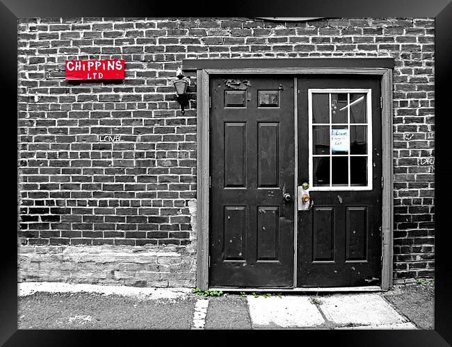 Chippins Backdoor BW (2) Framed Print by Mark Sellers