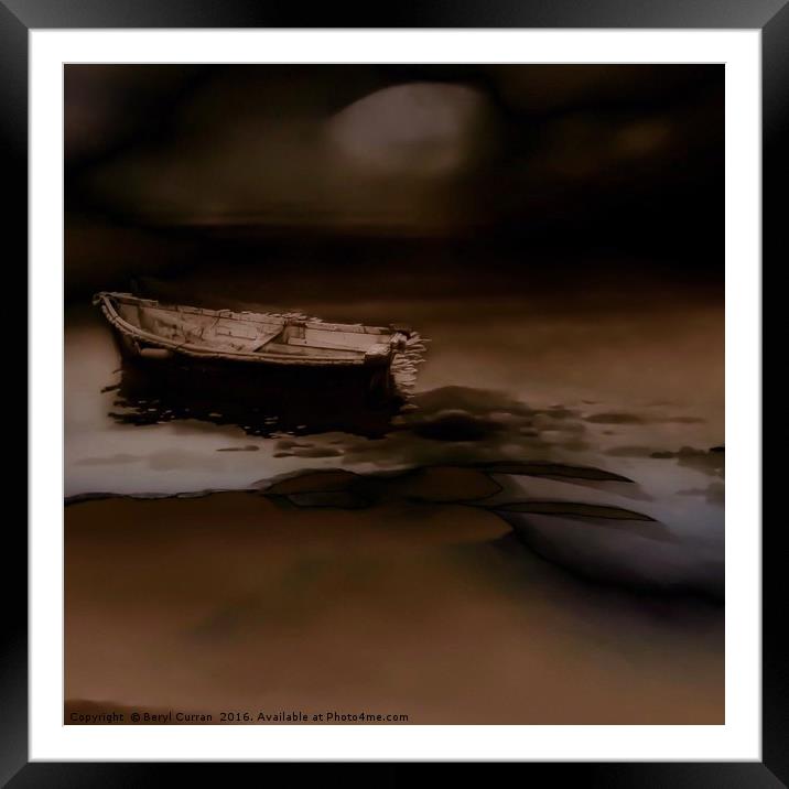 Serenity on the Coffee Sea Framed Mounted Print by Beryl Curran