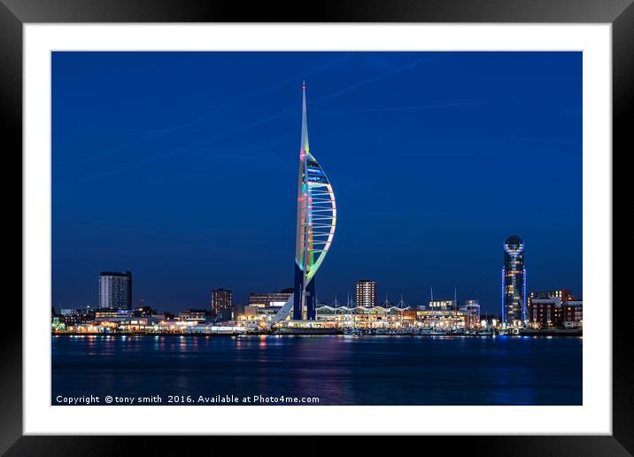 The Spinnaker Tower, Portsmouth  Framed Mounted Print by tony smith