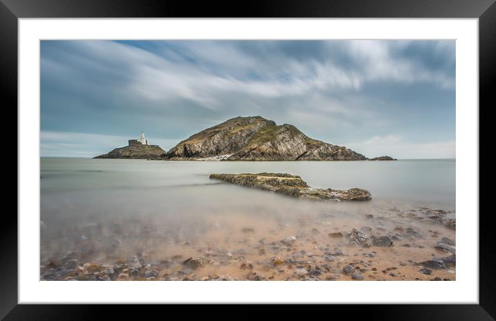 Mumbles lighthouse - Long exposure. Framed Mounted Print by Bryn Morgan
