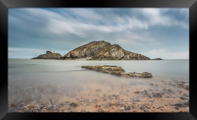Mumbles lighthouse - Long exposure. Framed Print by Bryn Morgan
