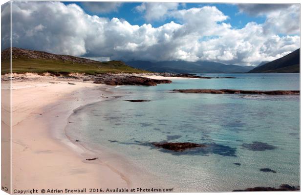 The beach at Paible on the island of Taransay Canvas Print by Adrian Snowball