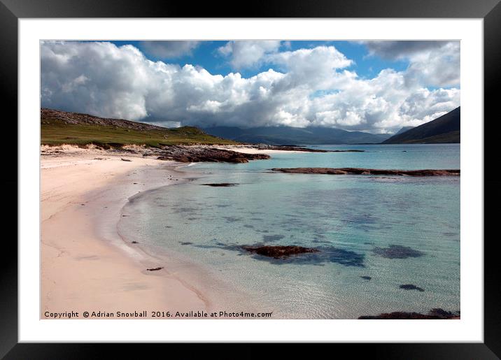 The beach at Paible on the island of Taransay Framed Mounted Print by Adrian Snowball