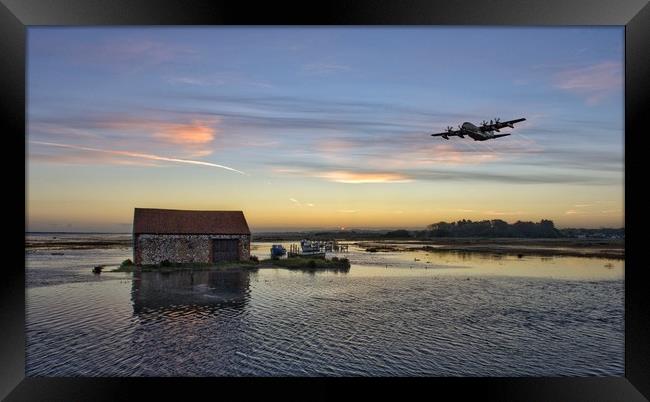 A Hercules over the old coal barn at Thornham  Framed Print by Gary Pearson