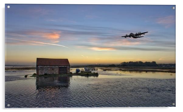 A Hercules over the old coal barn at Thornham  Acrylic by Gary Pearson
