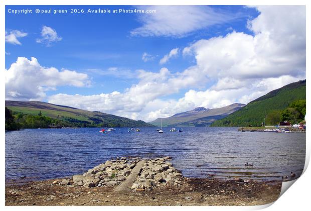 Summers day on Loch Tay Print by paul green