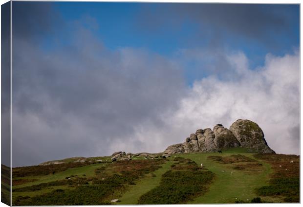 Haytor and Clouds Canvas Print by Jon Rendle