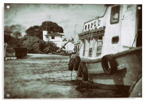 Boat - Wet Plate Vintage Collection Acrylic by Hemerson Coelho