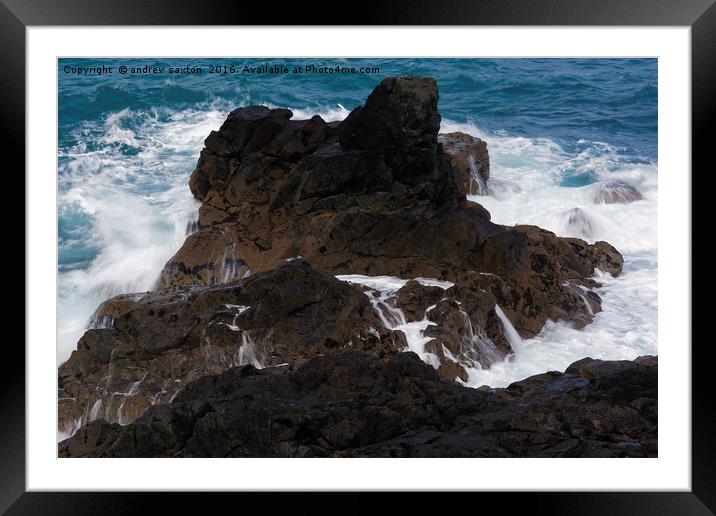 SPLASH AND OFF Framed Mounted Print by andrew saxton
