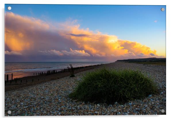 Storm clouds at Winchelsea Beach Acrylic by Oxon Images