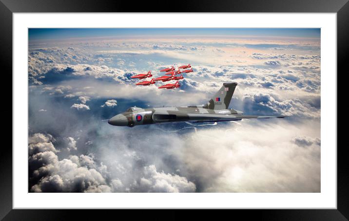 XH558 with The Reds Framed Mounted Print by J Biggadike