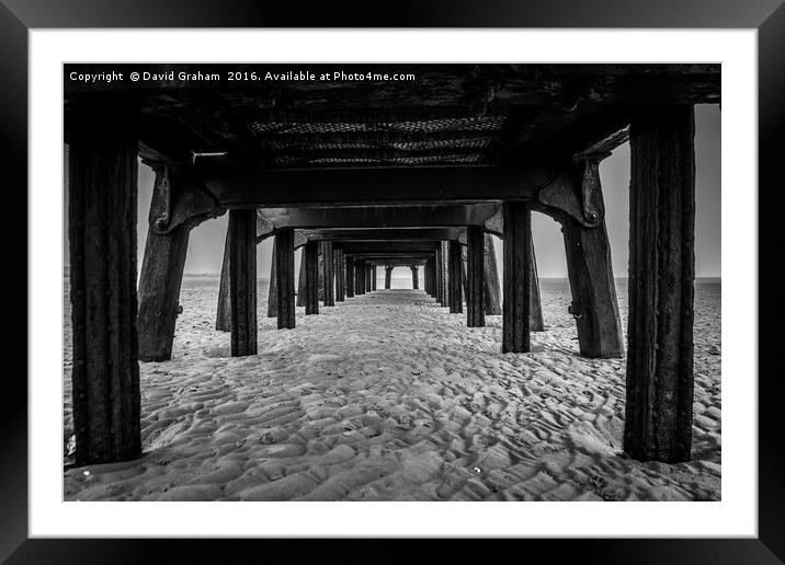 Underside of old Jetty at St Annes beach Framed Mounted Print by David Graham