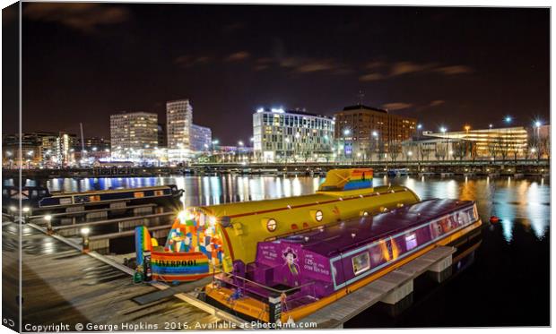 Yellow Submarine at Albert Dock in Liverpool Canvas Print by George Hopkins