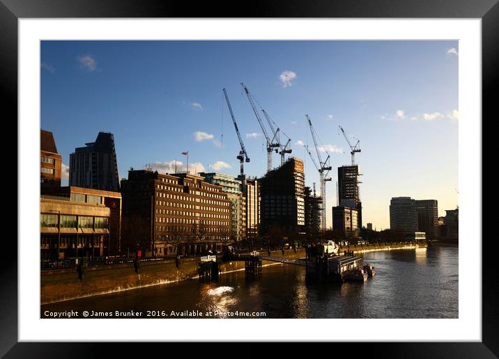 Redevelopment on South Bank London Framed Mounted Print by James Brunker