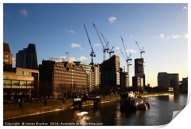 Redevelopment on South Bank London Print by James Brunker