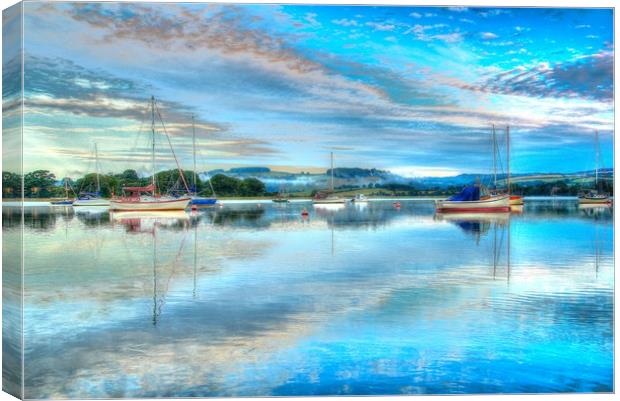 Blue Sky And Water Canvas Print by Dave Bell