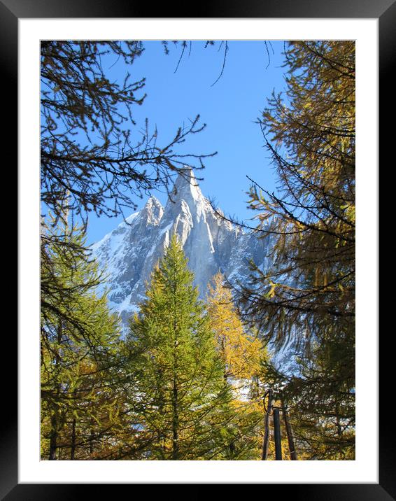   The Dru Chamonix French Alps                     Framed Mounted Print by alan todd