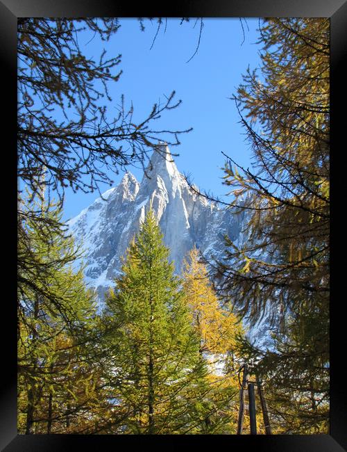   The Dru Chamonix French Alps                     Framed Print by alan todd