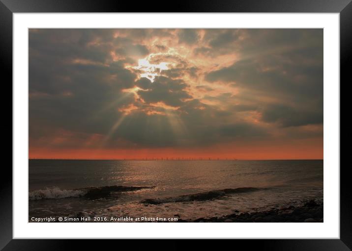 Walney Island Sunset Framed Mounted Print by Simon Hall