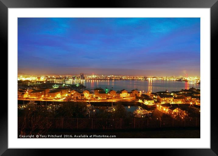 Cardiff and the Bay Framed Mounted Print by Tony Pritchard