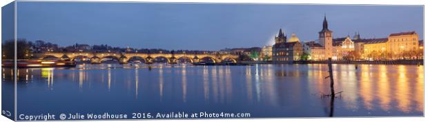 Blue Hour in Prague Canvas Print by Julie Woodhouse