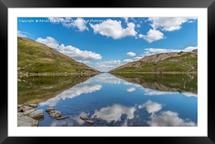 Glaslyn Lake of Snowdonia Framed Mounted Print by Adrian Evans