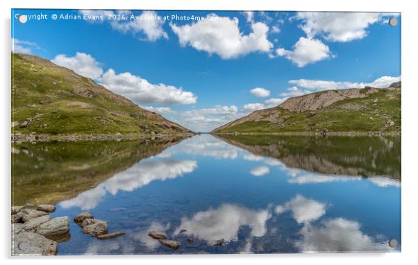 Glaslyn Lake of Snowdonia Acrylic by Adrian Evans