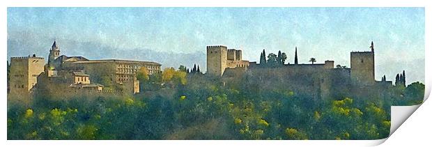 THE ALHAMBRA-GRANADA,SPAIN Print by dale rys (LP)
