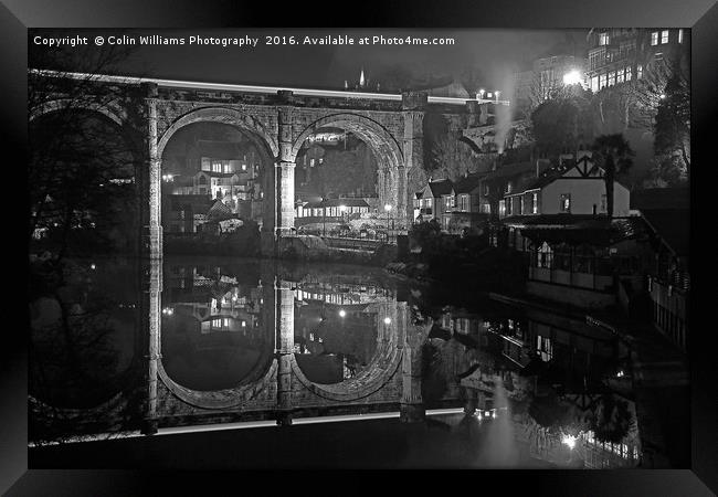  Night at  Knaresborough  2 BW Framed Print by Colin Williams Photography