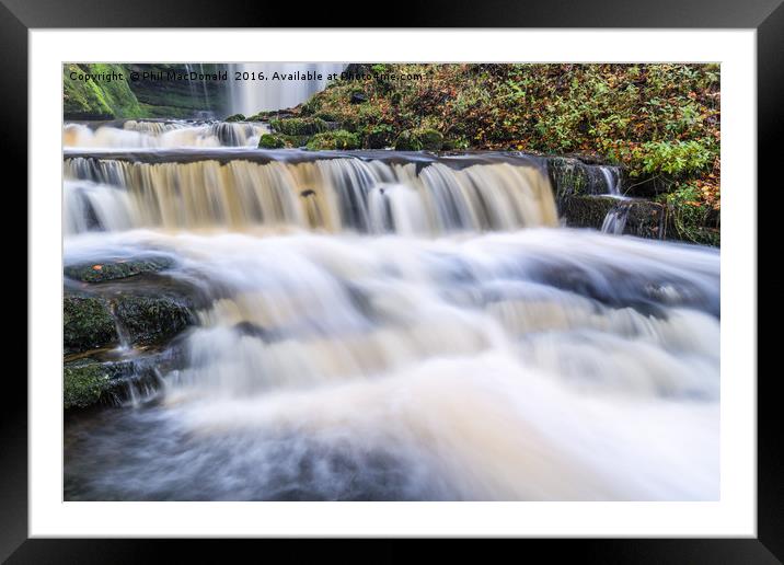 Scaleber Force Waterfall in Autumn in full flow Framed Mounted Print by Phil MacDonald