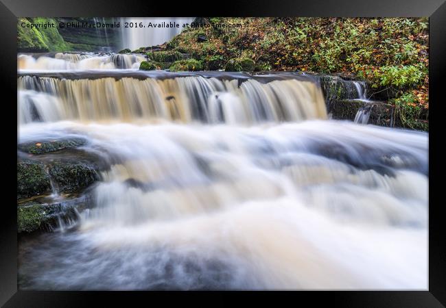 Scaleber Force Waterfall in Autumn in full flow Framed Print by Phil MacDonald
