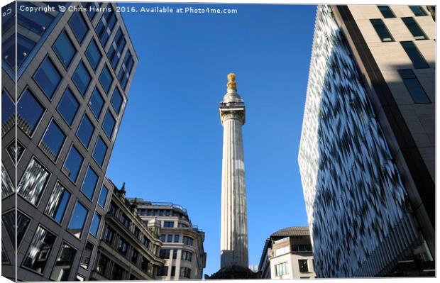 The Monument, City of London Canvas Print by Chris Harris