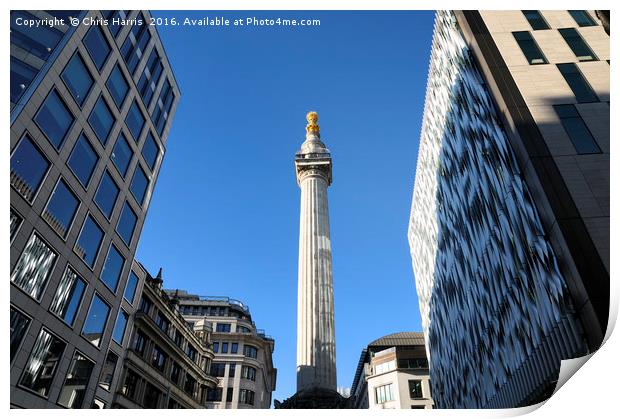The Monument, City of London Print by Chris Harris