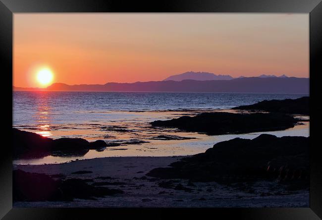 Sunset over the Isle of Skye                       Framed Print by alan todd