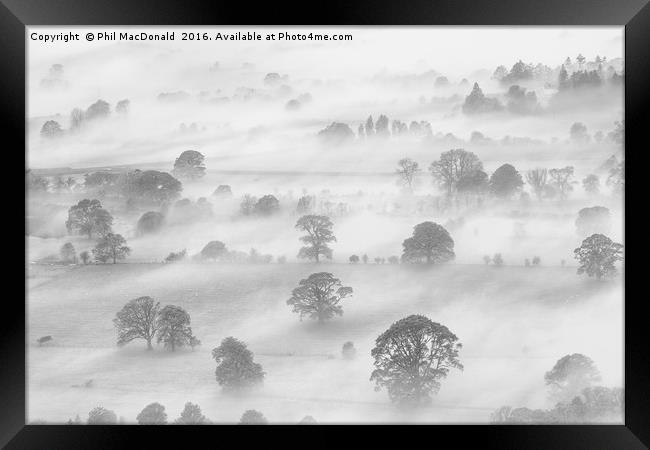 Knitting Fog, Latrigg in the UK Lake District (B&W Framed Print by Phil MacDonald